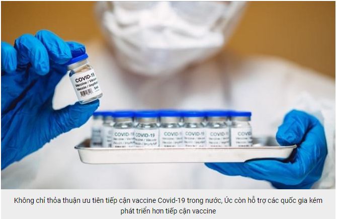Úc ký các thỏa thuận về quyền ưu tiên tiếp cận những loại vaccine Covid-19 tiềm năng nhất